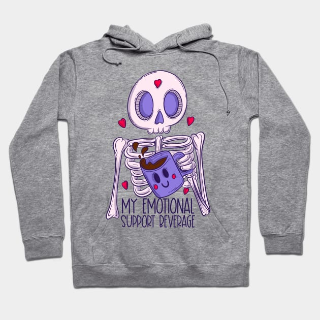 My emotional support beverage - skeleton Hoodie by Jess Adams